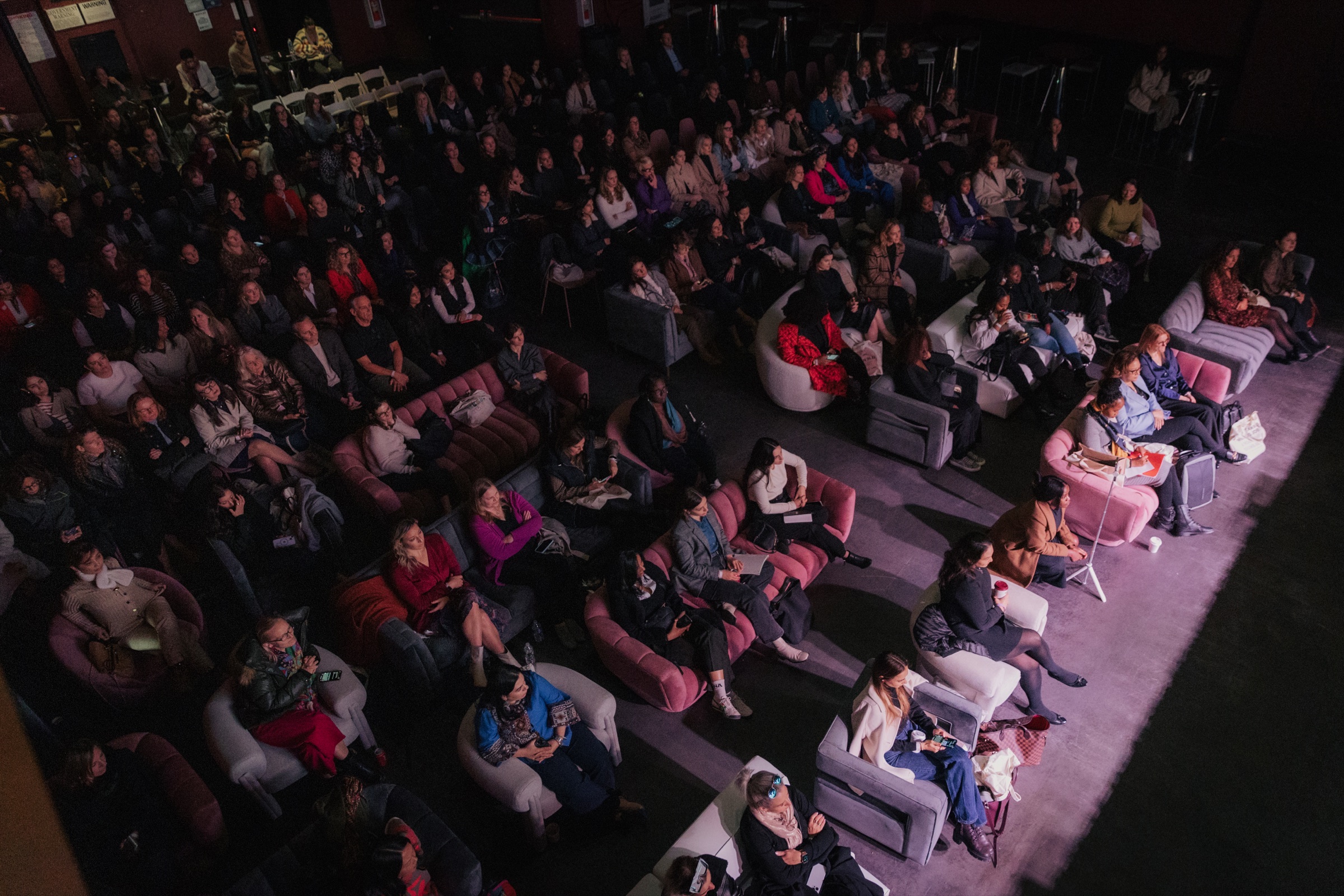 Audience filling Webster Hall for the Women in AI Summit