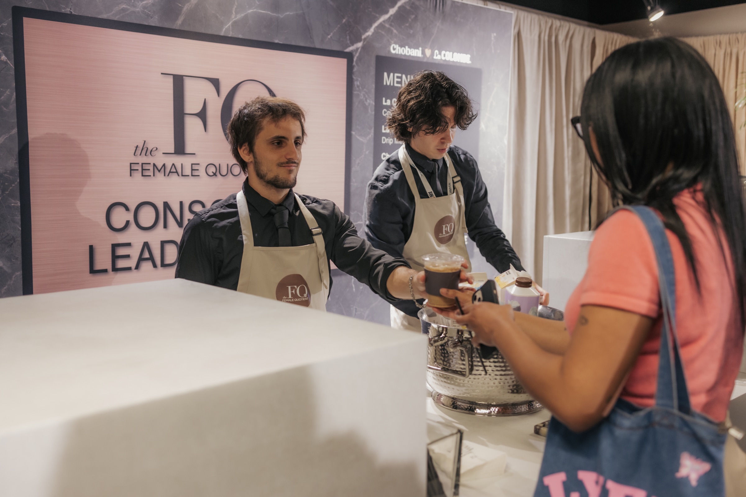 Branded coffee service inside the Conscious Leader Café