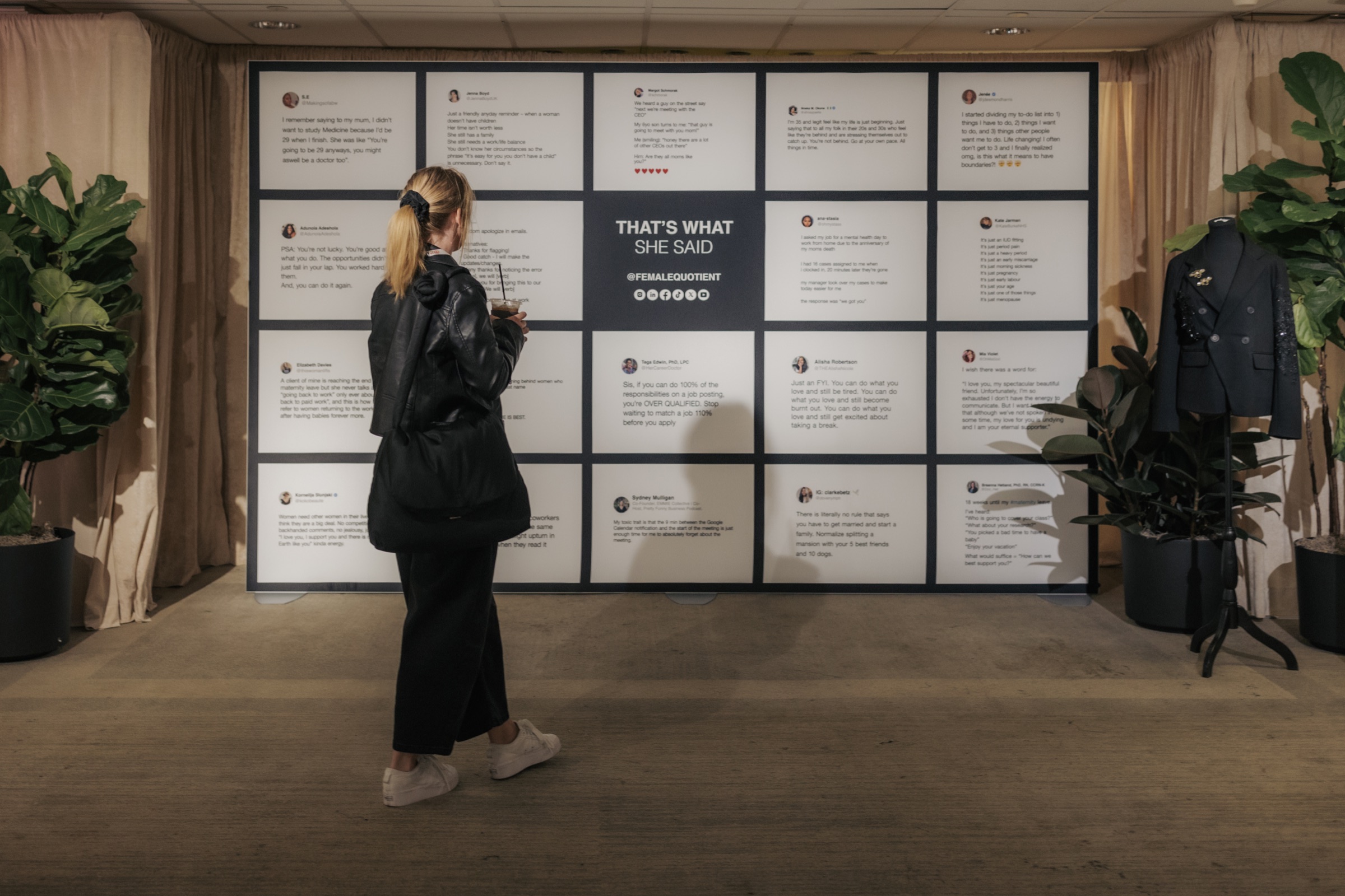 That’s What She Said social wall inside the Equality Lounge