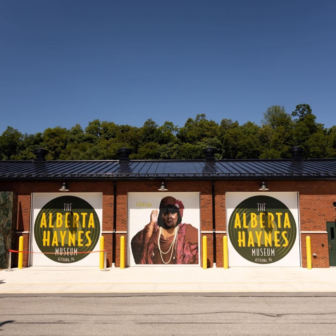 The Alberta Haynes Museum pop-up on garage doors in Altoona, Pennsylvania