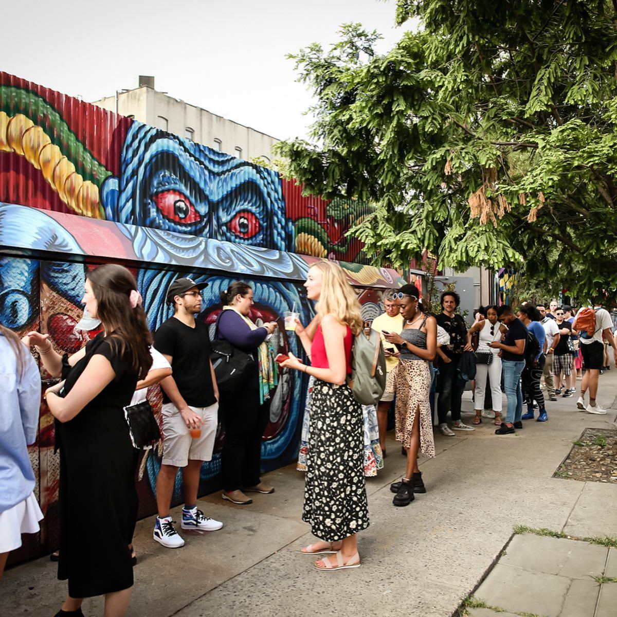 The line down the block outside Roberta's for Sasappis' Storytime