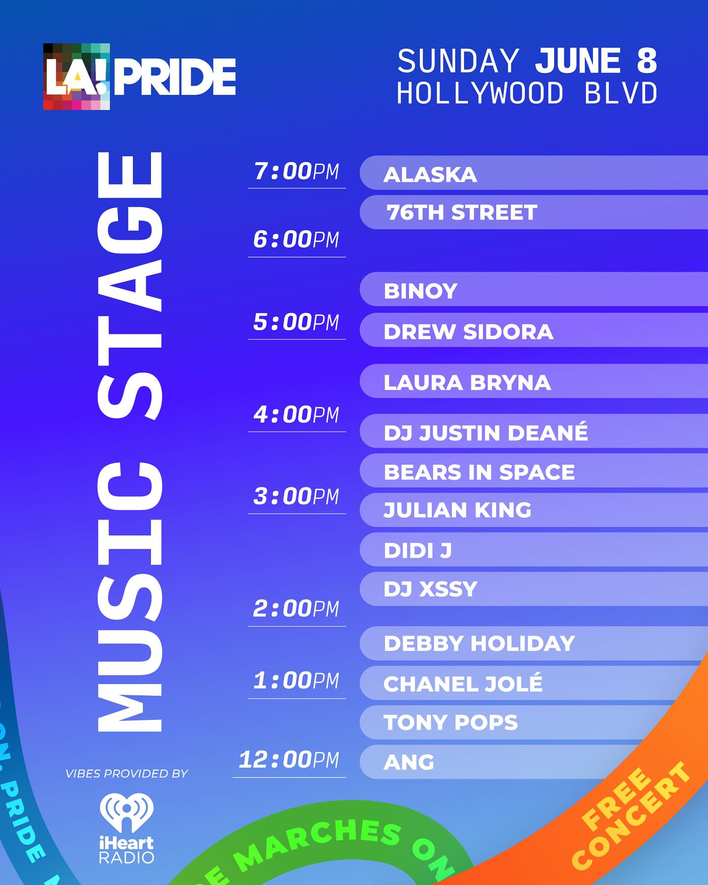 Music Stage schedule graphic