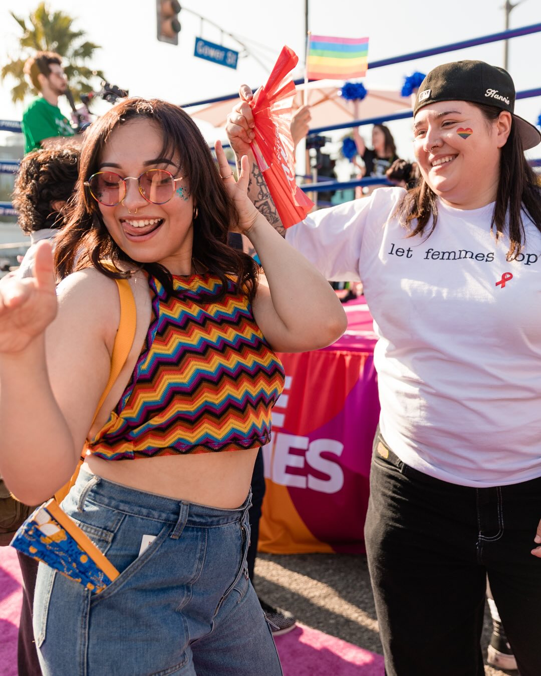 Guests dancing at the Community Stage wrestling ring