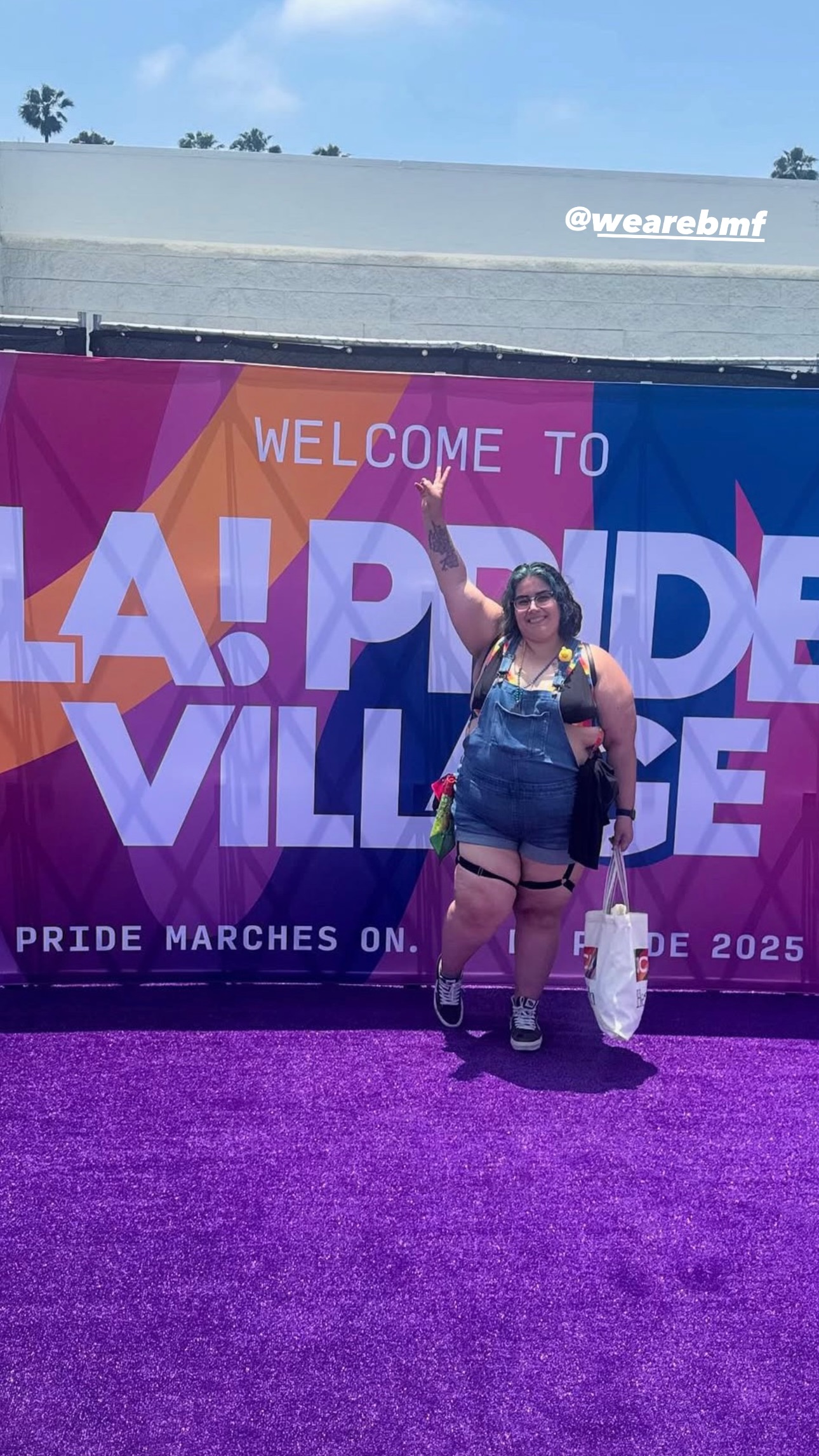 Welcome wall installed on the purple carpet