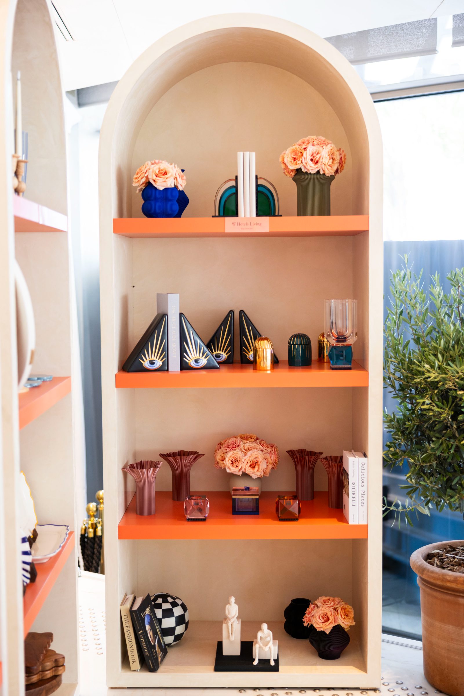Arched Boutiques tower styled with the W Hotels Living collection