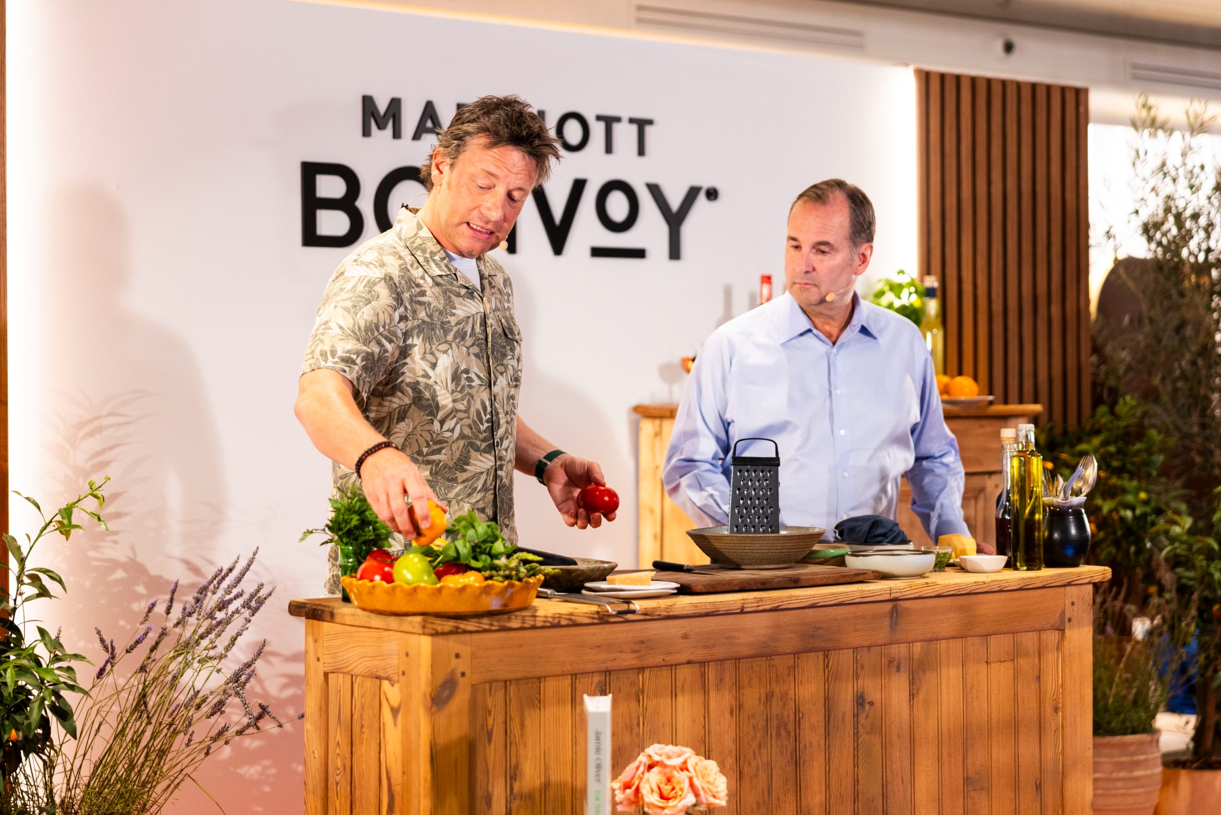 Chef-led cooking demonstration during Marriott Bonvoy Lounge programming