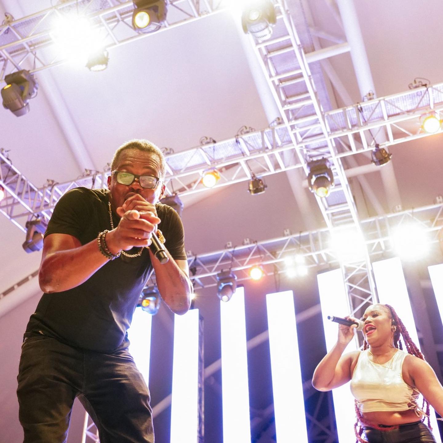 Bahamian musicians performing live on the amphitheater stage