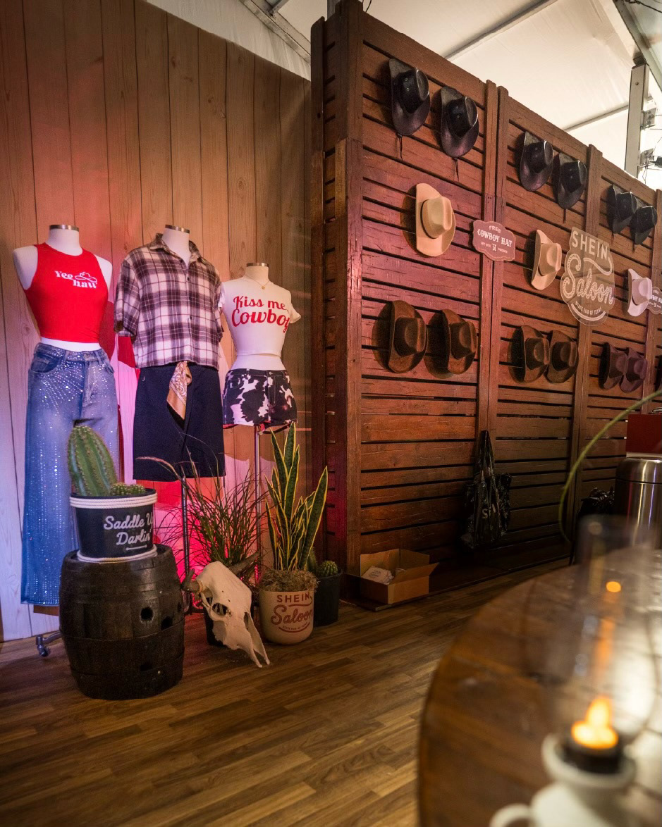 Wide view of the SHEIN Saloon retail interior