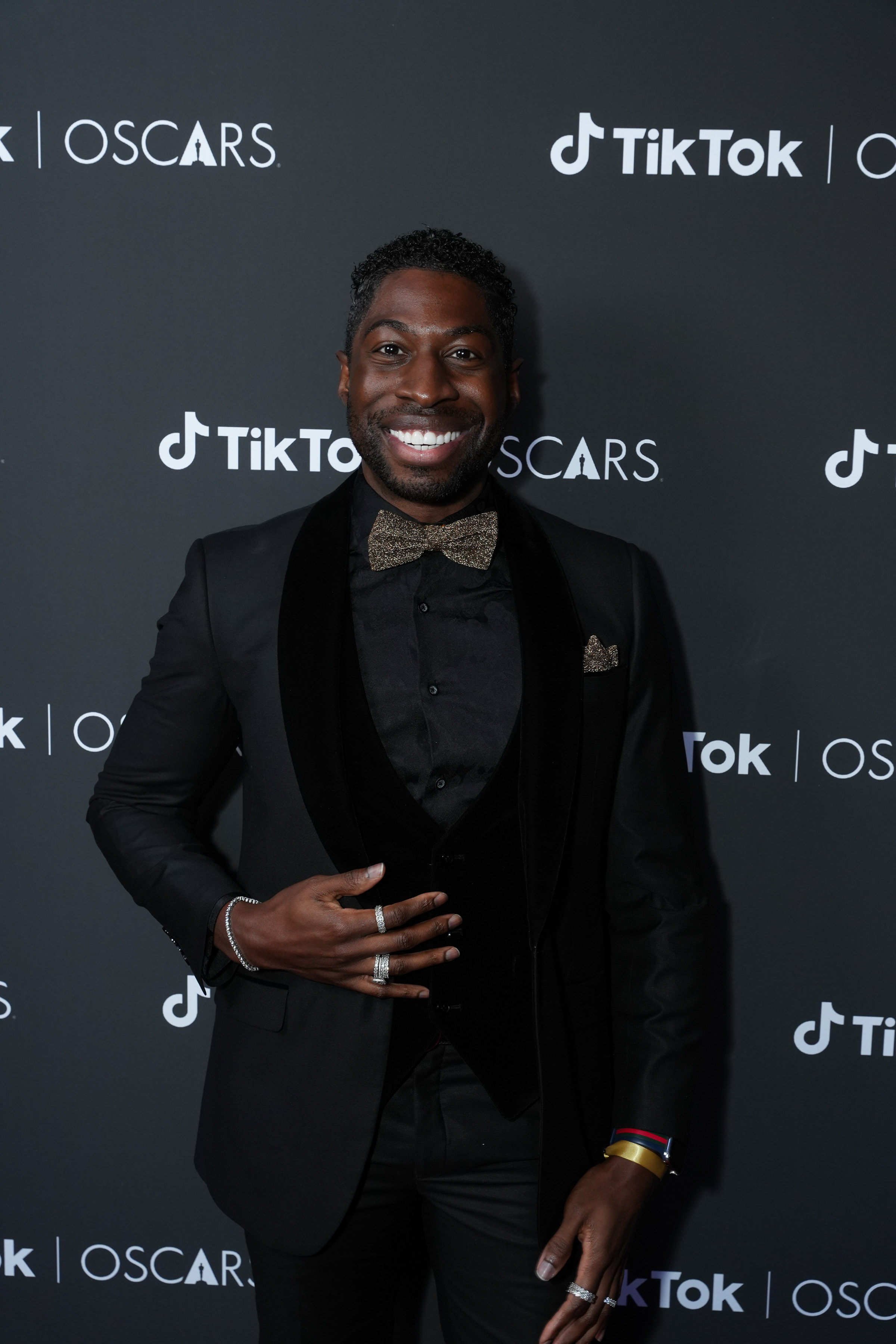 Creator on the TikTok Oscars step and repeat